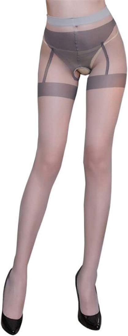 Women's Sexy Garter Pantyhose Tights Mesh Stockings Crotch Opening Stretchy Net Footwear See Through Seductive Lace Leggings, Black, One Size