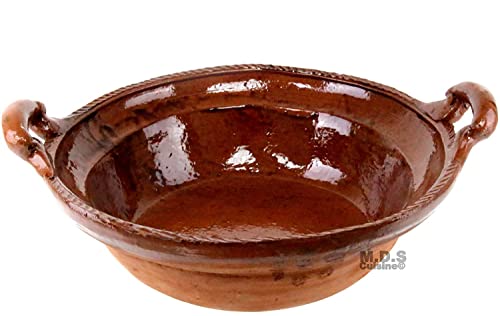 Cazuela De Barro 15" Brown Interior Finish Lead Free Mexican Casserole Clay Traditional Decorative Artisan Olla Artezenia #TOP23