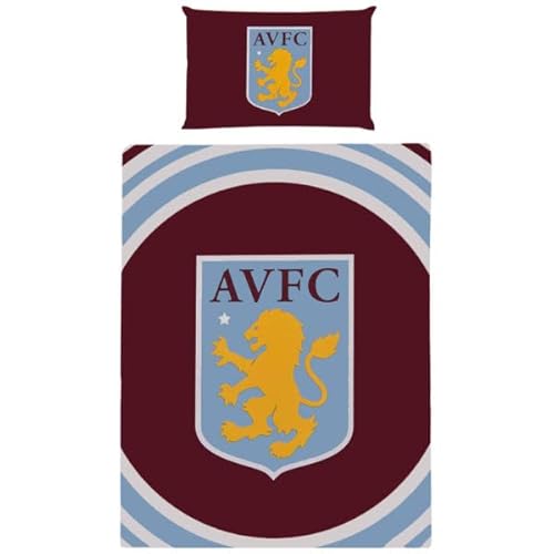 Aston Villa F.C. Single Duvet Set PL Official Merchandise, Multicoloured