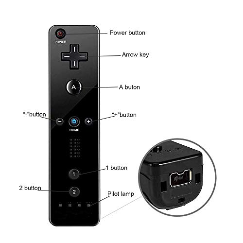 ZOTAIN 2 Packs Wii Remote Controller Compatible with Nintendo Wii & Wii U, with Silicone Case and Wrist Strap (Black X 2) - Thumbnail 5