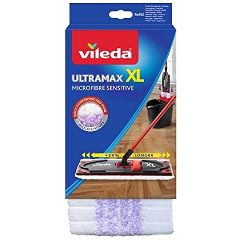 Vileda ULTRAMAX Sensitive XL Wischbezug, Ersatzbezug für das ULTRAMAX XL Bodenwischer System, für sensible Böden Cover