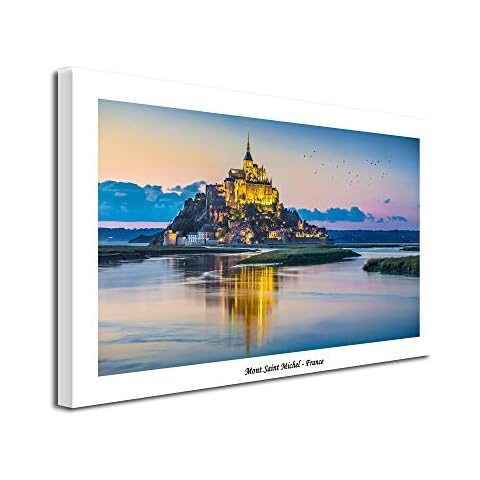 Declina Modern Landscape Picture, Wall Decoration, Bright Colour Landscape Picture, Abbey of Mount St Michael Photo Picture 100 x 60 cm Cover
