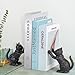 Cat Decorative Bookends, Cute Book Ends to Hold Books, Bookends for Shelves, Unique Cast Iron Book Stopper for Heavy Books, Cat Office Decor, 1 Pair/2 PCS