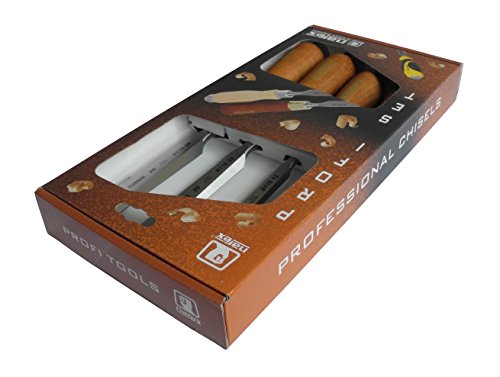 Narex 863201 Czech Steel Premium 4 Pc Set 6 (1/4), 12 (1/2), 20 (3/4), 26 (1) Mm Chisels W/Hornbeam Handles thumb #1