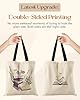 Miss Adola Tote Bag - with Magnetic Buckle and Zipper Inner Pocket for Women Lady Cloth Cotton Tote Bag Aesthetic Book Flower for Travel, Gym, Work, Travel, Shopping #4