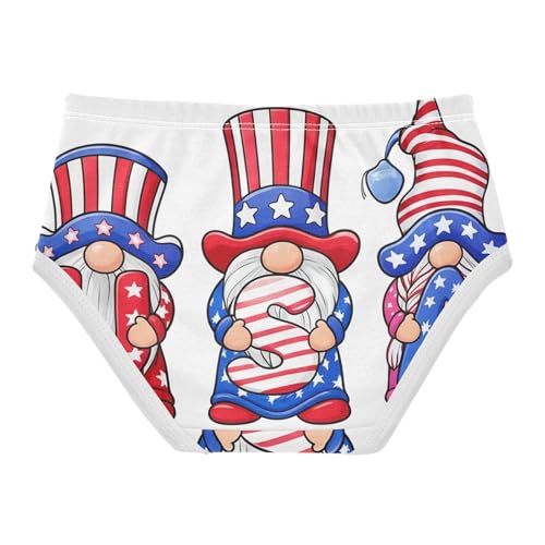Cotton Girls Underwear Toddlers Cute Gnomes USA Patriotic Panties for Girl Bright Briefs Girls Undies 2t2
