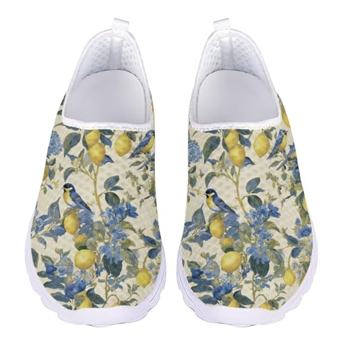 Jeiento Slip On Sneakers for Women Men Wide Toe Box Shoes Lightweight Mesh Sport Sneakers Ladies Flat Slip-on Loafers