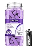Mpow 055A Ear Plugs 60 Pairs, Super Soft Foam Ear Plugs 34dB SNR, Noise Reduction Hearing Protector, with Aluminum Carry Case, for Sleeping, Woodworking, Shooting, Travel, Loud Events-Purple