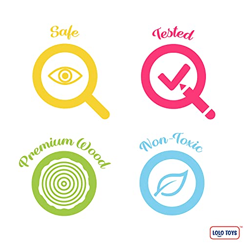 image for LOLO TOYS Premium Wooden Dollhouse Furniture Set –49PCS, 7 Rooms– 