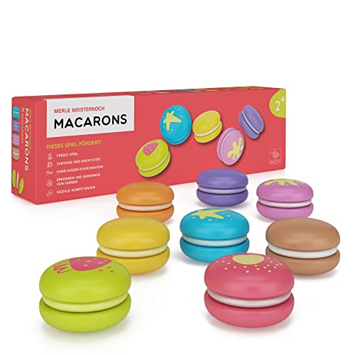 Merle Toys - Macarons: Montessori Spielzeug für Kinder ab 2 3 4 Jahren, Kinderküche Zubehör, ideales Holzspielzeug für…