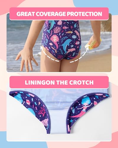 Image of Angel season Girls Swimsuits Kids Bathing Suit One Piece Swimwear with UPF 50+ Cute