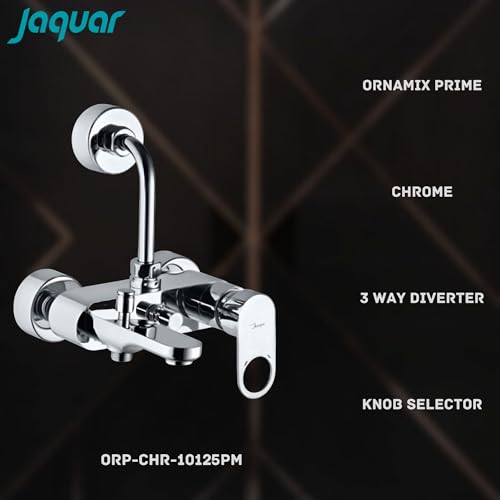 Image of JAQUAR ORNAMIX Prime Series Normal Flow Exposed Part Kit 3 Way Diverter (Chrome), ORP-10125PM | Connections - Only to Spout, Overhead Shower & Hand Shower | Wall Mounted, Knob Selector with Button