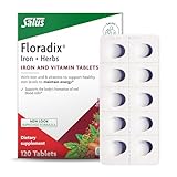Floradix Iron Tablets - Iron Supplement with B Vitamins, Folic Acid, Vitamin C & More - Energy Support - Vegetarian & Gluten-Free - 120 Tablets (120 Servings)