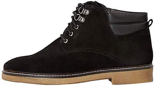 Find. Lace Up Leather Gumsole Botines, Negro Black, 36 EU