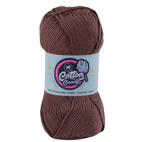 Image of NESTNHAVEN Cotton Candy 100% Cotton Yarn - (100g, 185 Meters) - Luxury Yarn for Crochet, Amigurumi, Embroidery, Toys, Garments, Flowers and Hobby, Projects. (Dark Brown) | (400 Gm)