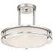 LB72130 LED Semi Flush Mount Ceiling Fixture, Antique Brushed Nickel Finish, 3000K Warm White, 1050 Lumens, Dimmable