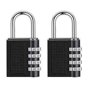 Combination Lock Outdoor Waterproof Padlock for School Gym Locker Outdoor Fence Buckle Cabinet Toolbox Locker 2 Pack (Black)