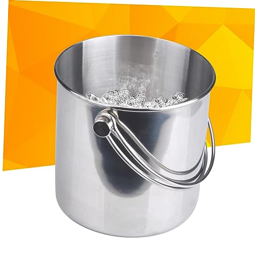 Luxshiny 3Pcs Baldes De Gelo Para Festas Balde De Gelo Com Pinças Balde De Gelo De Aço Inoxidável Ci