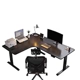 L-förmiger elektrischer Stehpult, höhenverstellbarer Ecktisch für Zuhause, Büro, Sitzständer...