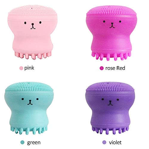 Gesichts Reinigungsmittel, Klein Tintenfisch Gesichts Reinigung Bürste, Silikon Gesichts Schwamm Reinigungsmittel, Gesicht Haut Reinigung Werkzeug (4er-Set) - Image 7