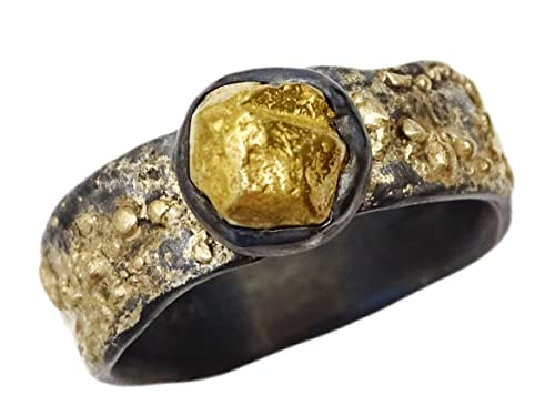 mens gold nugget ring, viking gold nugget ring, celtic wedding
