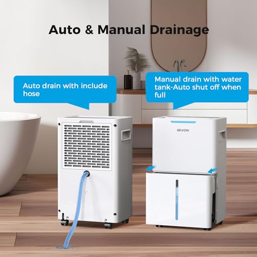 1500 Sq.ft Dehumidifier for Basement, SEAVON 21 Pint Dehumidifiers with Drain Hose for Home Large Room Bedroom Bathroom, Powerful Moisture Removal, Smart Humidity Control & Display, 24H Timer, 3 Mode by SEAVON - Image 5