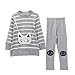 Produktbild JERFER 2pcs Gestreifte Comic-Katze Outfit Set Herbst Frühling Bekleidungsset Nette Baby Kind Kleidung Langarm Shirt Tops Bluse + Hose Leggings für 4-8 Jähriges Mädchen (Grau, 7T)