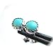 Small Turquoise Stud Earrings in 4mm round Sterling Silver Bezel Set