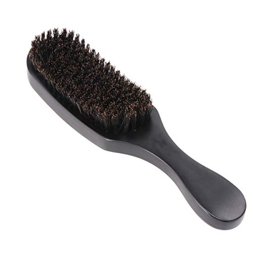 Lurrose Escova de cabelo feminina com cerdas naturais onduladas, pentes de faia, textura natural, an