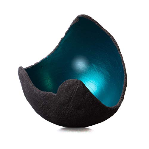 Lichtschale petrol - S (15cm) - Beton schwarz - grau - Unikat handmade -...