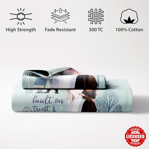 Image of Sassoon Disney Frozen Sisters Digital Printed, Cotton Single Bedsheet, 300 TC, 1 Pillow Cover, Fade Resistant, Bedsheet for Kid's Bedroom, (1.50m X 2.35m)