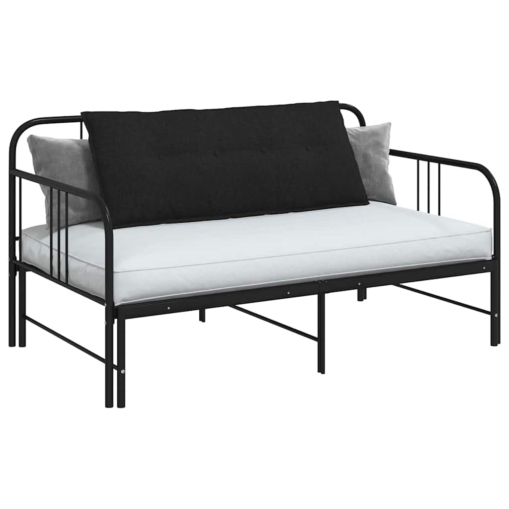 Cojín de respaldo de 120 x 19 x 50 cm - Cómodo cojín para sofá y respaldo de tela en color negro, funda extraíble con cremallera para salón y dormitorio