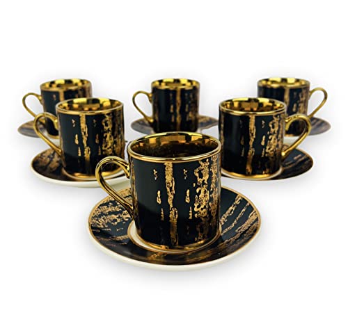 Capacità: circa 60 ml per tazza. Materiale: porcellana