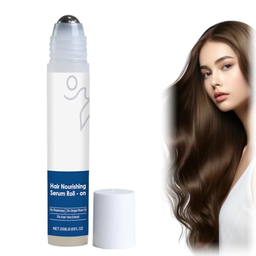 1 Pièces Sérum de croissance des cheveux romarin Roll On, sérum pour cuir chevelu bloquant la DHT favorise le flux d'oxygène, réduit la chute des cheveux