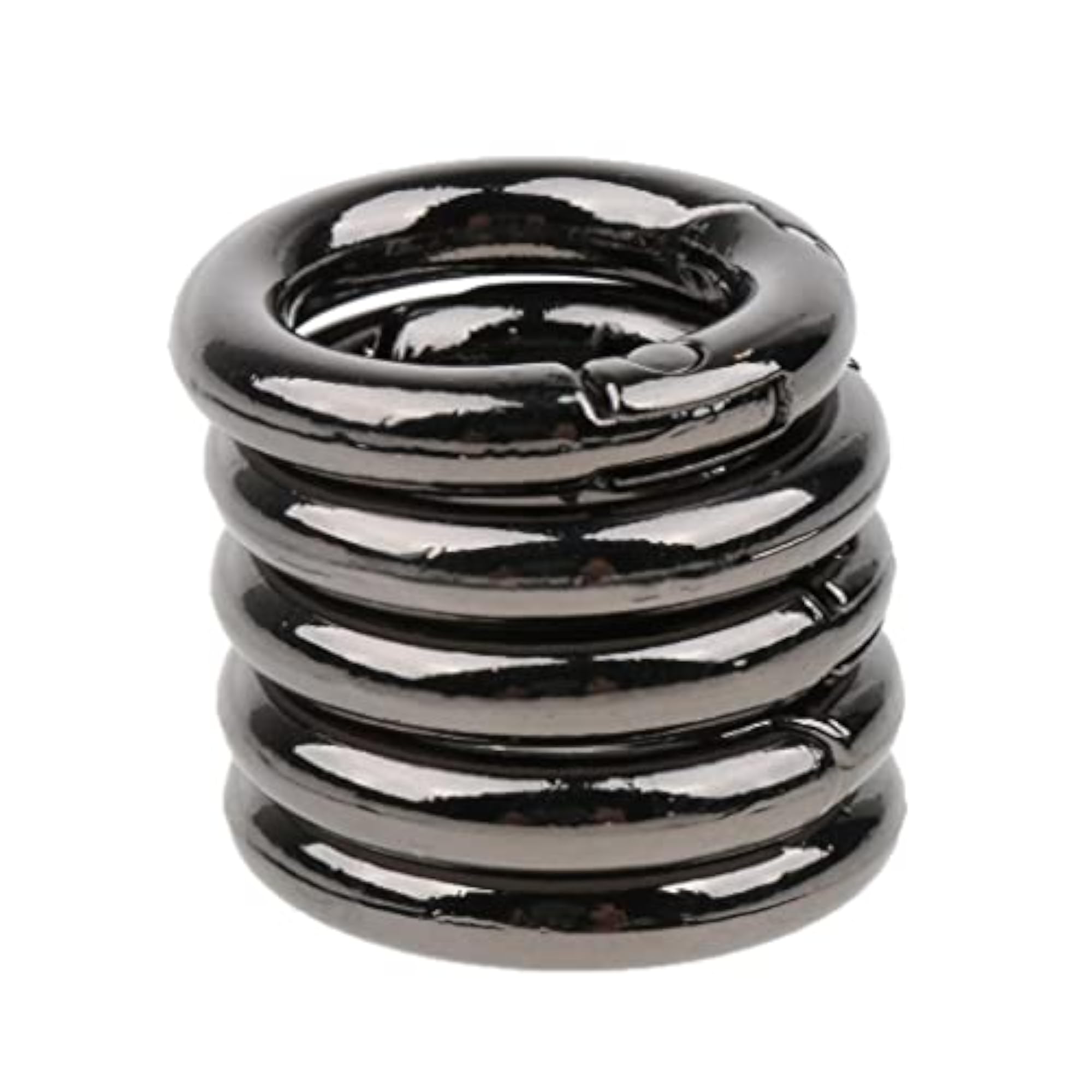 Zinc Alloy Round Spring Buckles Snap Hook Keychain Clip, Black