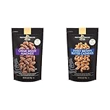 Squirrel Brand Crème Brulee Almonds, 3.5 OZ + Squirrel Brand Sweet Brown Butter Cashews, 3.5 Ounces, Gluten Free, Vegetarian