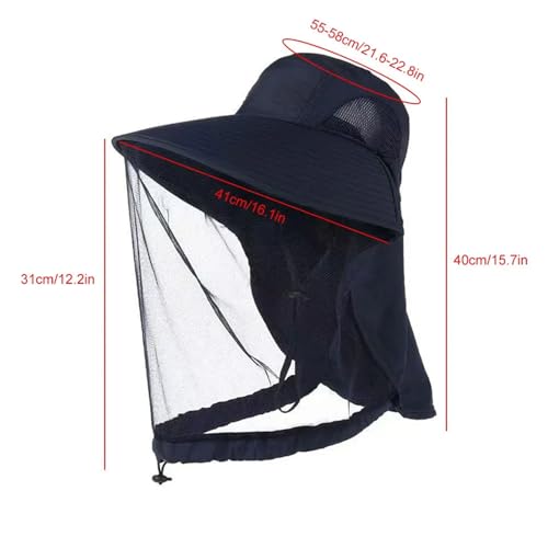 Sombrero mosquitera transpirable y plegable que bloquea insectos en tus rutas de pesca 7