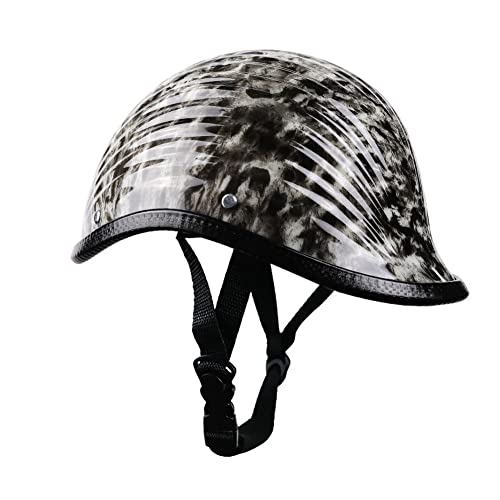 ACLFFSHOP Casque Bol ECE Homologué Demi Jet Casque de Moto Casques Vintage à Face Ouverte, Demi-Casque Rétro Allemand avec Boucle à Dégagement Rapide Réglable 55~62CM Cover
