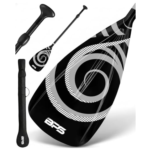 BPS Carbon and Fiberglass Shaft Paddles Koru and Classic Padddles 2-Piece (Fiberglass Shaft - Koru Black, 2-Piece SUP Paddle)