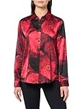 KARL LAGERFELD Paris Women's Button Down, Black/Admiral Red Multi, Large