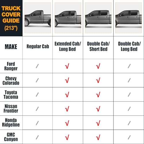 Image of Waterproof Car Covers Replace for 2005-2025 Toyota Tacoma Double Cab 5ft, 10 Layers Heavy Duty with Cotton Liner Truck Cover with Zipper Door, Windproof Bands for Snow Rain Dust Protection