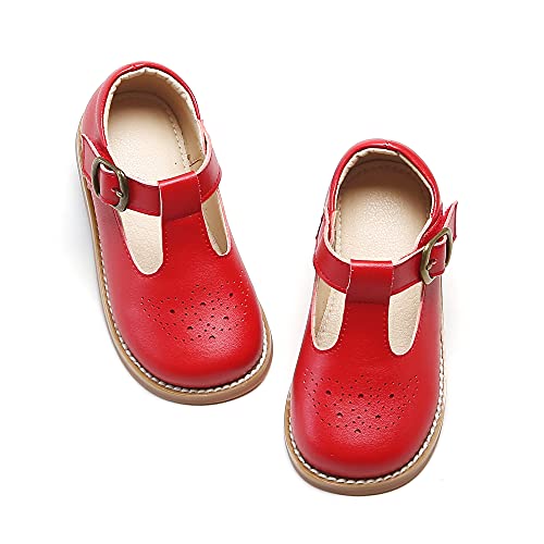 Image of Kiderence Toddler Girl Mary Jane School Uniform Dress Shoes Oxford Flats | Wide Toe Box Great Comfort for Student Shoe and Flower Girl Shoe for Wedding, Parties, Church