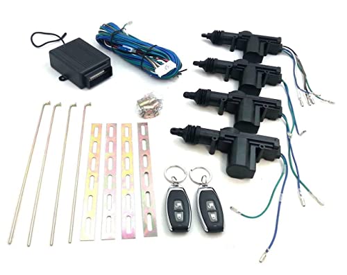 Kit de Verrouillage Centralisé Universel pour Voiture 12V Système d'Entrée sans Clé à Télécommande Fermeture à Distance 2/4 Portes