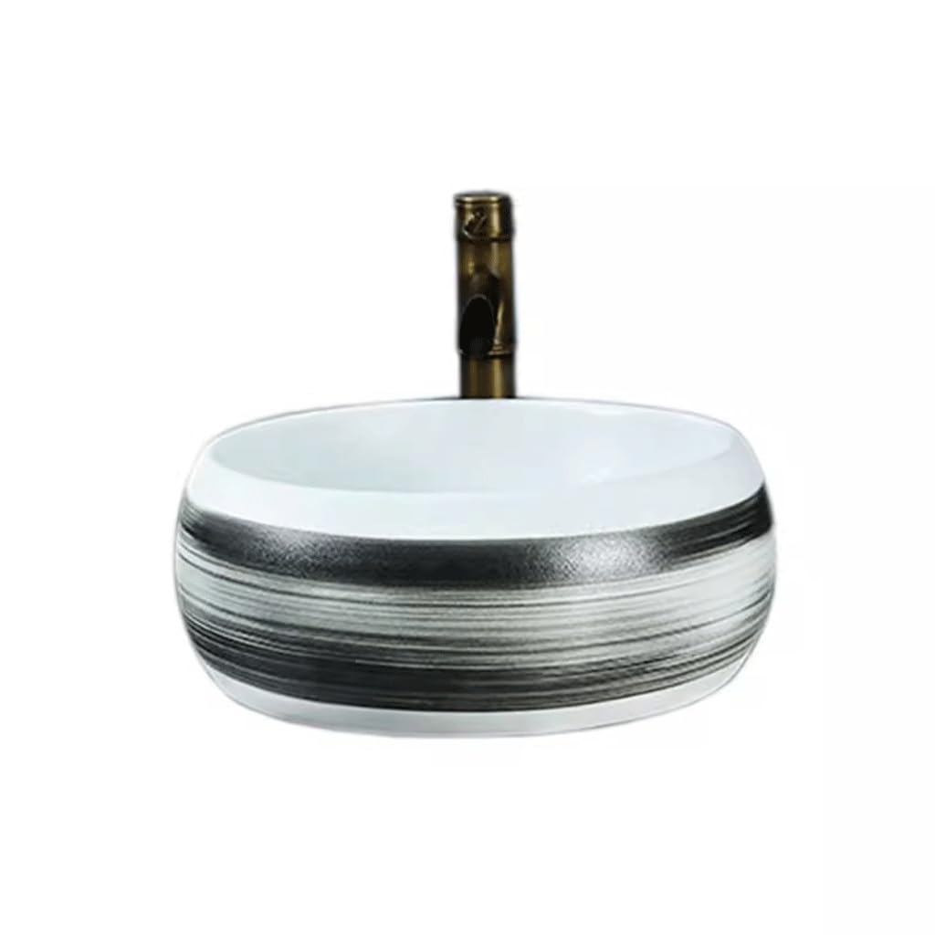 OLSKFUH Bathroom Vanity Indoor Countertop Ceramic Basin Outdoor Countertop Washbasin Bathroom Basin Wash Basin Bathroom Sink,A