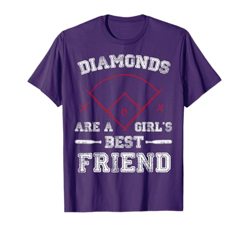 Diamonds Are A Girl's Best Friend Baseball Softball Shirt