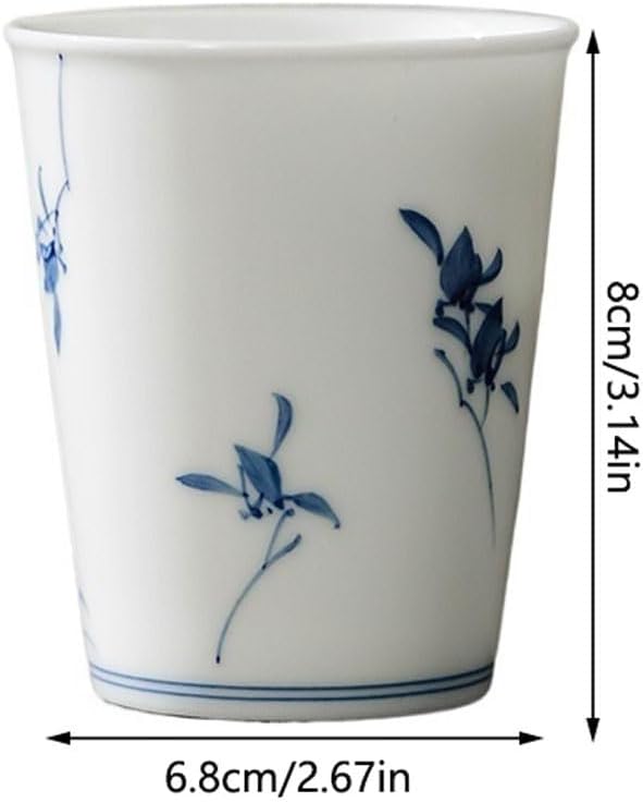 GSOUL Kungfu Tea cup Office Kung Fu Tea Set Hand-painted Butterfly Orchid Cup Home Master Drinking Small Tea Cups