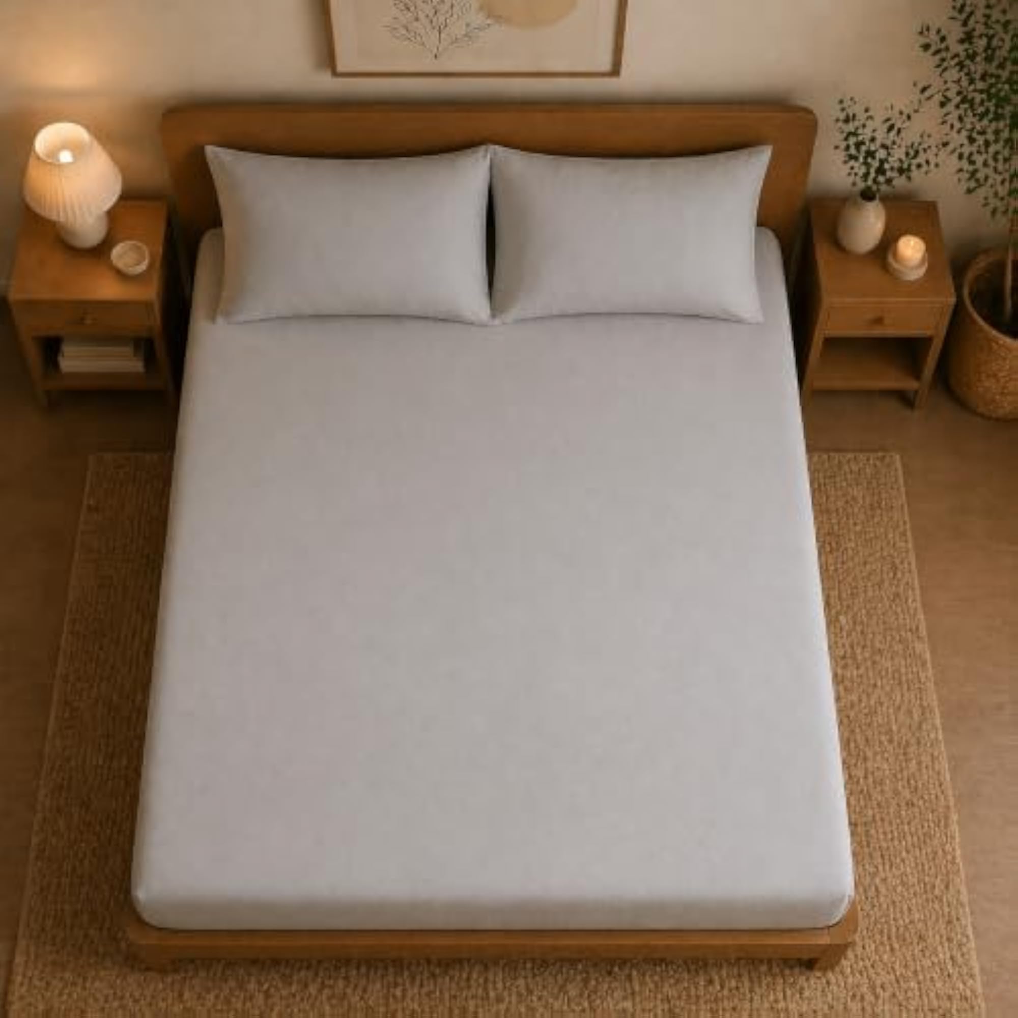 Premium Jersey Fitted Bedsheet Set - 100% Cotton