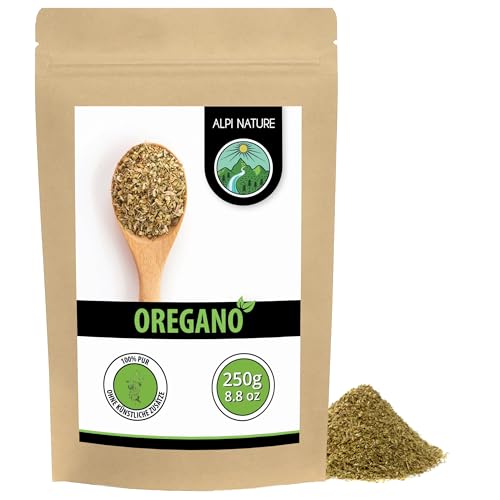 Alpi Nature Oregano getrocknet 250g, Oregano gerebelt, Gewürze zum Kochen, Pasta, Pizza, Fleish, Salaten