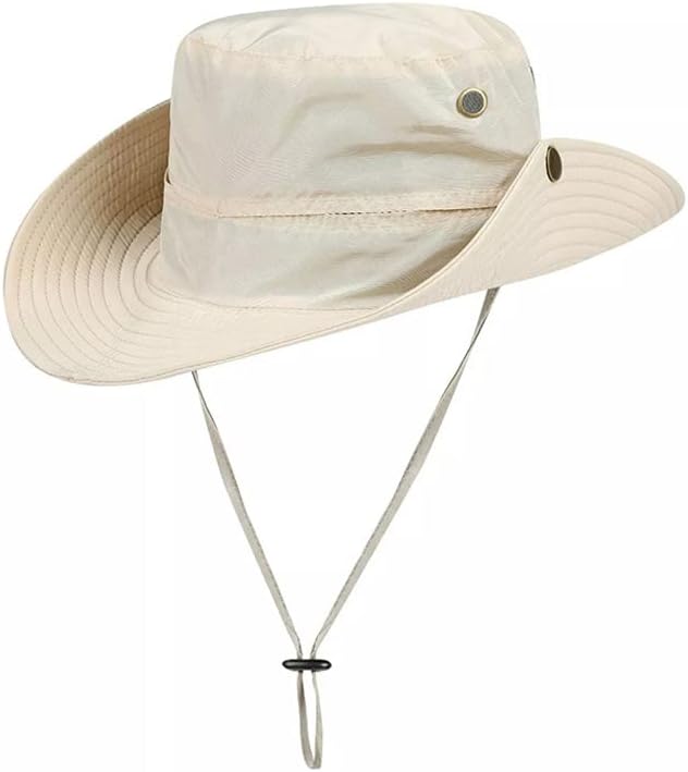 BaronHong Mens Womens Sun Hat Wide Brim Breathable Mesh UPF 50+ Waterproof Fishing Hat Safari Hat Foldable Boonie Cap