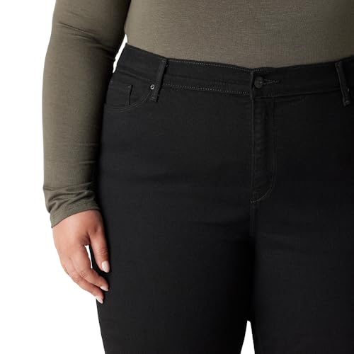 Levi Strauss Signature Women's Modern Straight Jeans Mid-Rise Stretch Denim (Standard and Plus), (New) New Black Opal, 10 Short4